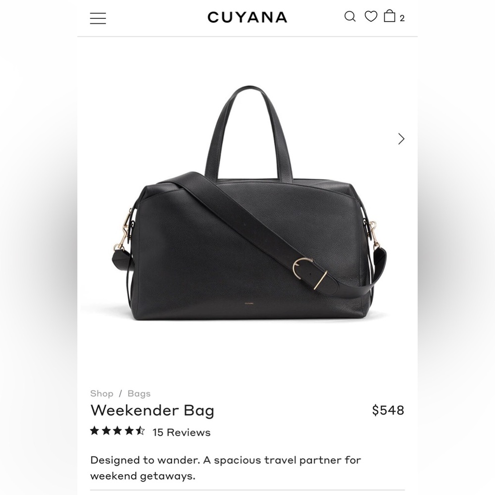 Cuyana Italian Leather Travel Bag